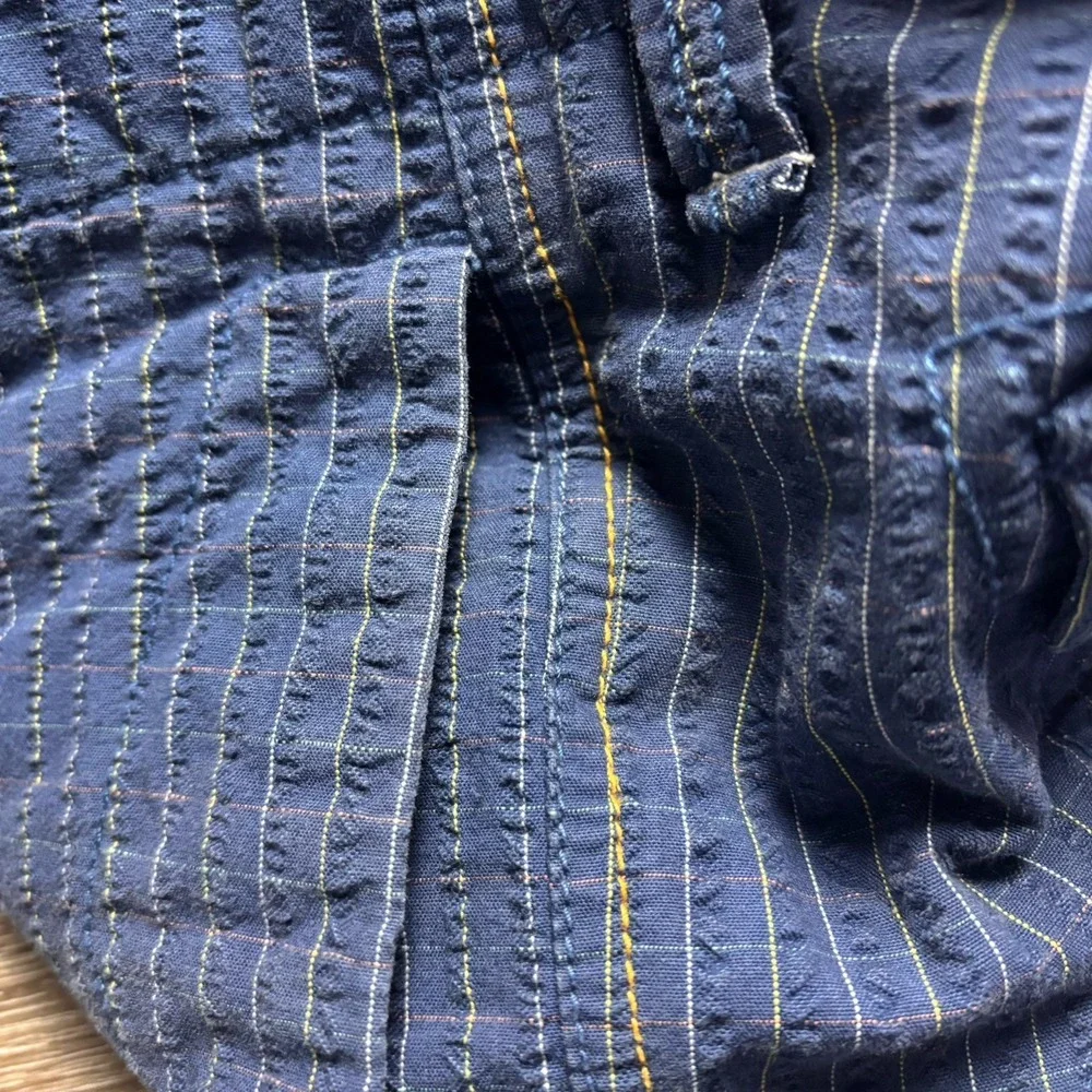 Tommy Bahama Men's 40 Relax‎ Cotton Textured Multicolor Thread Check Blue Shorts